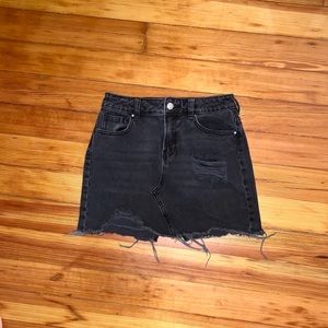 Black Denim Skirt